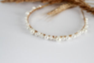 Svatební perlová čelenka Olívia ve zlatém provedení