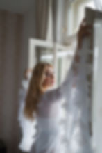 Bílý šifonový couture župan pro nevěstu