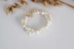 Náramek Júlia s říčními perlami – dvojřadý