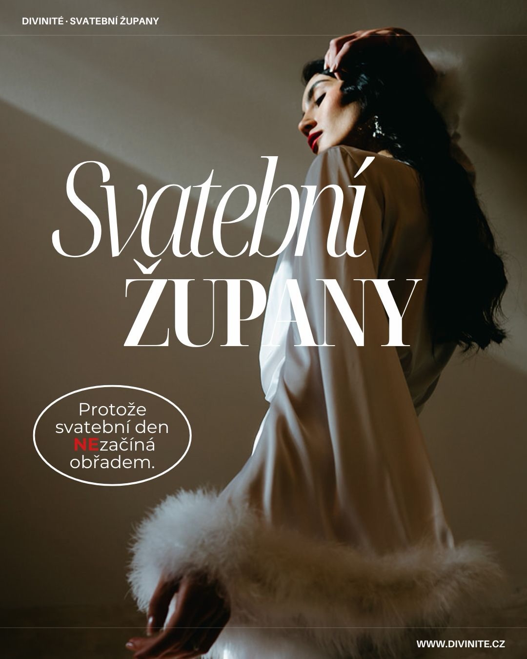 🇨🇿 Svatební den nezačíná obřadem.
Začíná tichem. Ránem. Prostorem, kde se nevěsta na chvíli zastaví sama se sebou. ✨✨

V Divinité navrhujeme svatební župany jako součást tohoto rituálu.
Ne jako doplněk.
Ale jako atmosféru.

Každý náš župan je ručně šitý z pravého hedvábí z Itálie
v našem českém ateliéru.
S důrazem na lehkost, pohyb a nadčasovou eleganci.

Pro nevěsty, které vnímají detaily.
A vědí, že krása nevzniká ve spěchu.

—
Divinité
Bridal morning, redefined.

🤍 Prohlédněte si kolekci v odkazu v bio.

🇬🇧 The wedding day doesn’t begin with the ceremony.
It begins with silence. Morning. A space where a bride pauses, just for herself.

At Divinité, we design bridal robes as part of this ritual.
Not as an accessory.
But as an atmosphere.

Each robe is handcrafted from pure Italian silk
in our Czech atelier.
Created with a focus on lightness, movement, and timeless elegance.

For brides who notice the details.
And know that beauty is never born in a rush.

—
Divinité
Bridal morning, redefined.

🤍 Explore the collection via the link in our bio.