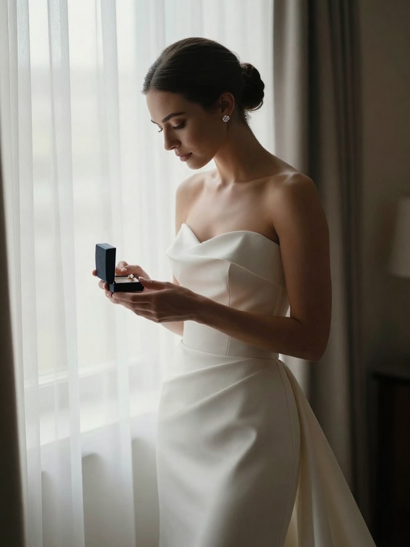 Milí budoucí ženichové.
Je ráno svatebního dne. Ona je někde jinde. Připravuje se. Možná je klidná. Možná trochu nervózní. A možná právě v té chvíli otevře malou krabičku, kterou jste pro ni nechal.
Ne proto, aby ji měla na obřadu.
Ne proto, aby ji někdo viděl.
Ale proto, aby věděla.
Že jste na ni myslel ještě předtím, než si řeknete ano.
Že ten den nezačíná před hosty, ale v tichu mezi vámi.
Jemný diamantový šperk. Krátký dopis. Slova, která zůstávají jen její.
Jsou to detaily, které se nestávají součástí svatby.
Stávají se součástí vzpomínky, ke které se vrací po celý život. 🤍